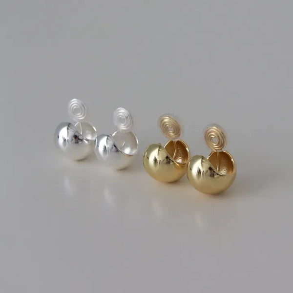 Bucket Ball Snail Fake Earrings Clip-on
