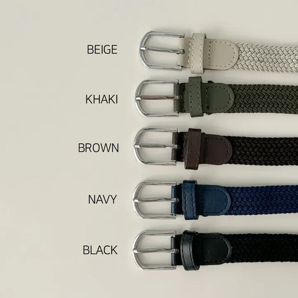 Rubber Basic Holeless Elastic Weaving Student Belt