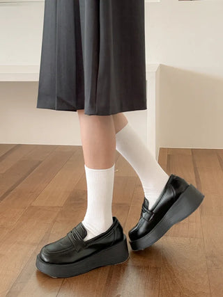 Two-Bell Ribbed Knee Socks Long/Short Daily Mid-Length Socks