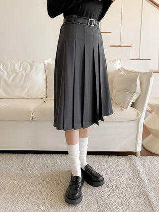 Two-Bell Ribbed Knee Socks Long/Short Daily Mid-Length Socks
