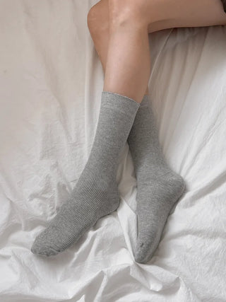Two-Bell Ribbed Knee Socks Long/Short Daily Mid-Length Socks