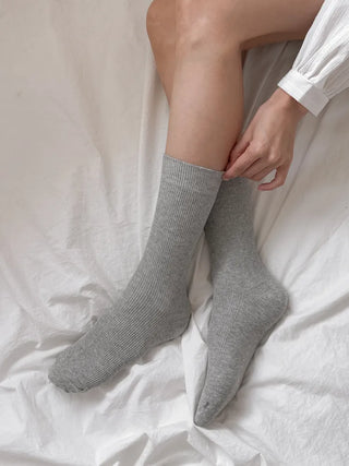 Two-Bell Ribbed Knee Socks Long/Short Daily Mid-Length Socks