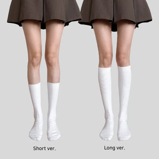 Two-Bell Ribbed Knee Socks Long/Short Daily Mid-Length Socks