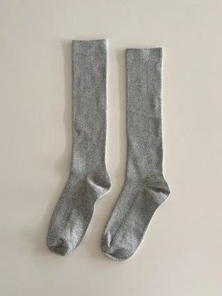 Two-Bell Ribbed Knee Socks Long/Short Daily Mid-Length Socks