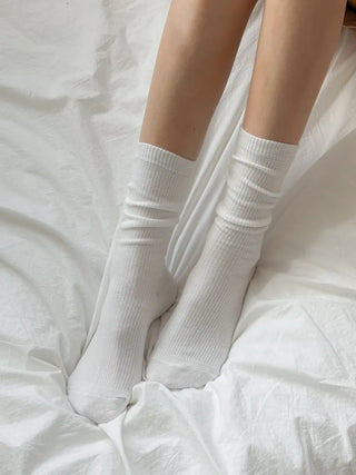 Eight Ribbed Daily Simple All-Season Mid-Length Socks Set