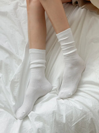 Eight Ribbed Daily Simple All-Season Mid-Length Socks Set