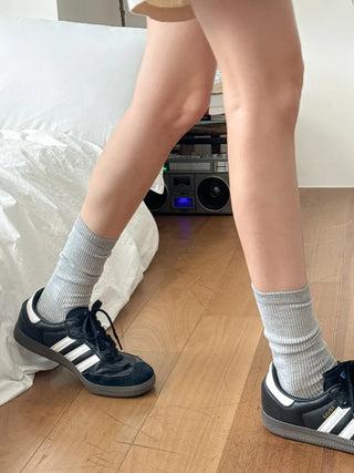 Eight Ribbed Daily Simple All-Season Mid-Length Socks Set