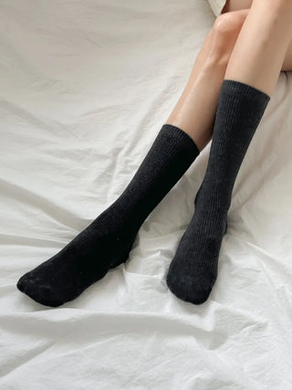 Eight Ribbed Daily Simple All-Season Mid-Length Socks Set