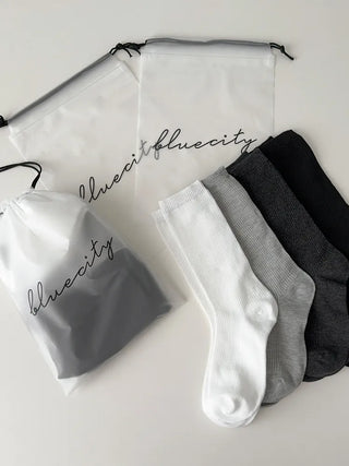 Eight Ribbed Daily Simple All-Season Mid-Length Socks Set
