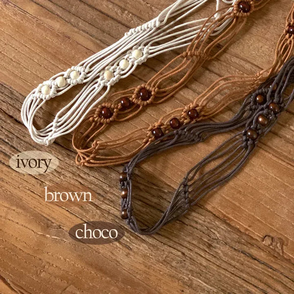 Rope Ethnic Beaded String Knot Belt