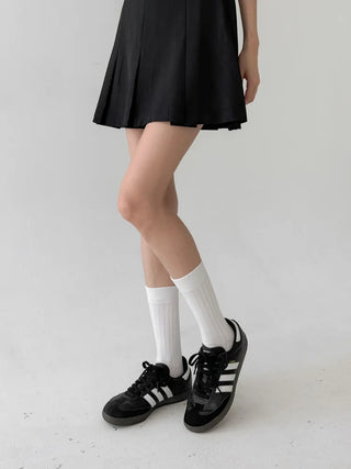 Huge Ribbed Basic Plain All-Season Mid-Length Socks