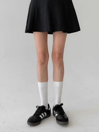 Huge Ribbed Basic Plain All-Season Mid-Length Socks