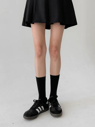 Huge Ribbed Basic Plain All-Season Mid-Length Socks