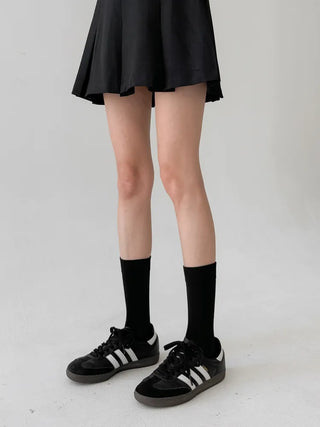 Huge Ribbed Basic Plain All-Season Mid-Length Socks