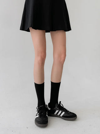 Huge Ribbed Basic Plain All-Season Mid-Length Socks