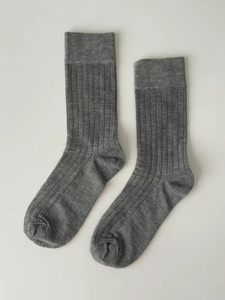 Huge Ribbed Basic Plain All-Season Mid-Length Socks