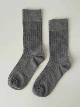 Huge Ribbed Basic Plain All-Season Mid-Length Socks