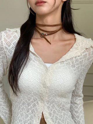 Multi-Thin Leather Bracelet Choker Necklace Belt