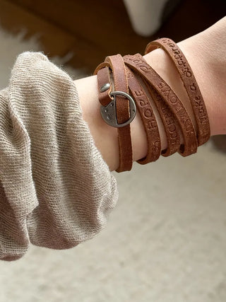 Multi-Thin Leather Bracelet Choker Necklace Belt