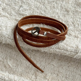 Multi-Thin Leather Bracelet Choker Necklace Belt