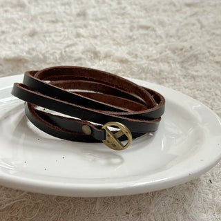 Multi-Thin Leather Bracelet Choker Necklace Belt