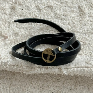 Multi-Thin Leather Bracelet Choker Necklace Belt