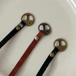 Multi-Thin Leather Bracelet Choker Necklace Belt