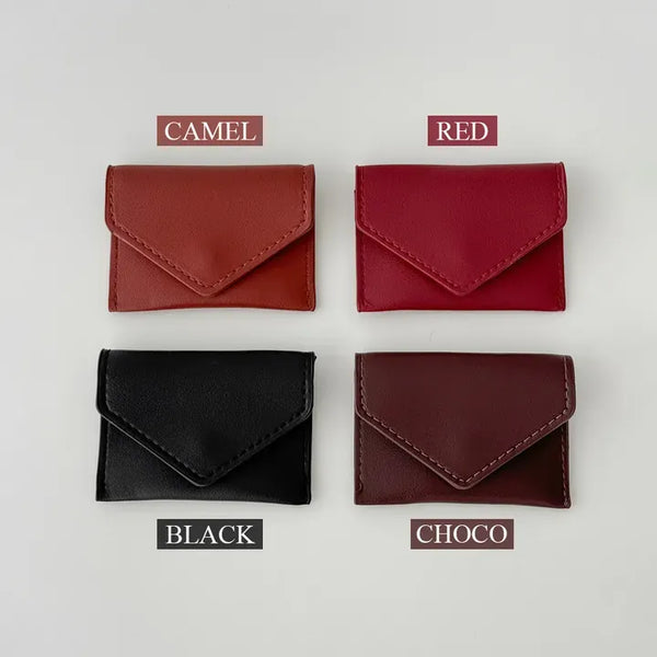 Letter Pocket Slim Leather Belt Bag