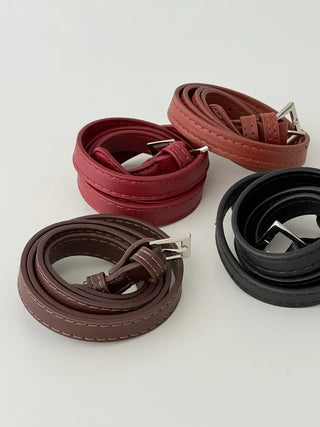 Letter Pocket Slim Leather Belt Bag