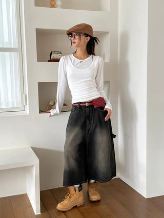 Letter Pocket Slim Leather Belt Bag