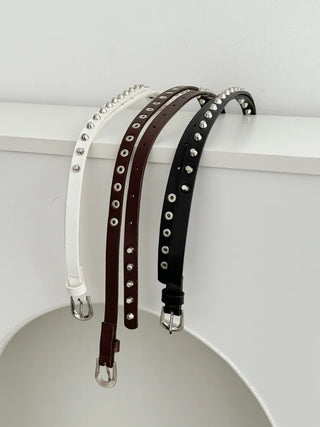 To The D Cross Studded Leather Belt
