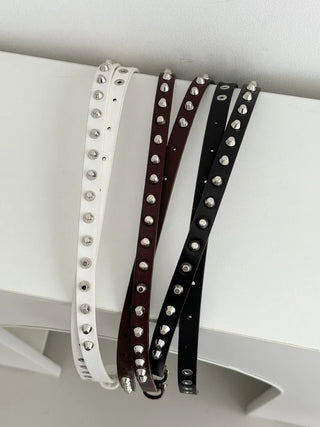 To The D Cross Studded Leather Belt
