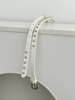 To The D Cross Studded Leather Belt