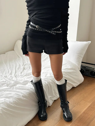 To The D Cross Studded Leather Belt