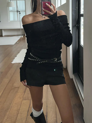 To The D Cross Studded Leather Belt