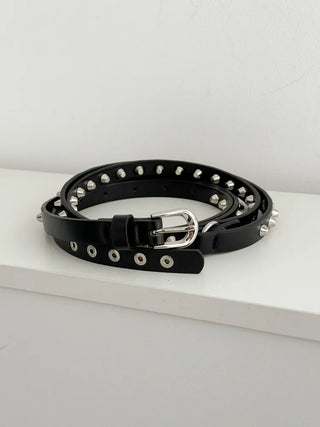 To The D Cross Studded Leather Belt