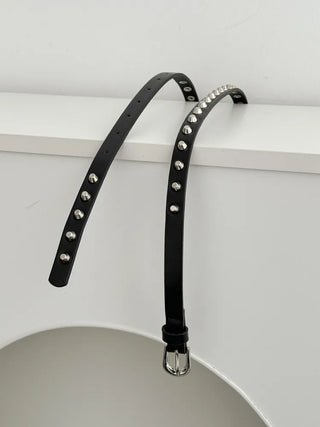 To The D Cross Studded Leather Belt
