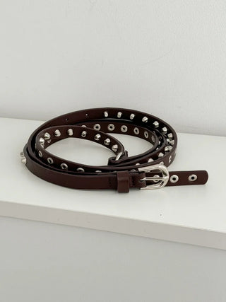 To The D Cross Studded Leather Belt
