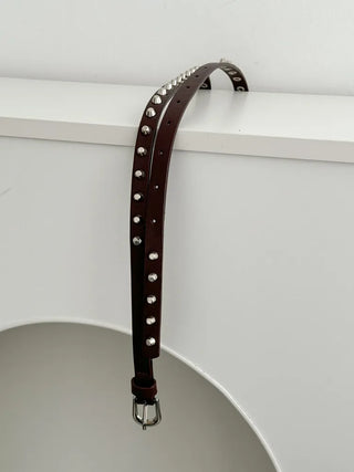 To The D Cross Studded Leather Belt