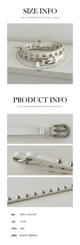 To The D Cross Studded Leather Belt