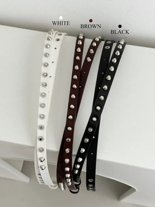 To The D Cross Studded Leather Belt