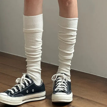 Stretchy Ribbed Thick Cotton Daily Socks by Length
