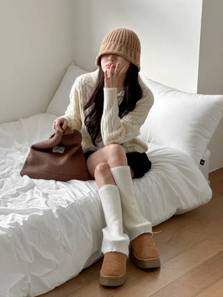 Tyturn Ribbon Bootcut Ribbed Knit Leg Warmers