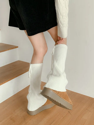 Tyturn Ribbon Bootcut Ribbed Knit Leg Warmers
