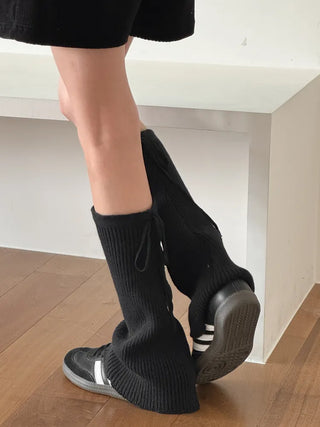 Tyturn Ribbon Bootcut Ribbed Knit Leg Warmers