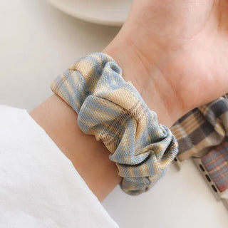 Checkered Shirred Scrunchie Smartwatch 38mm 40mm 41mm Strap