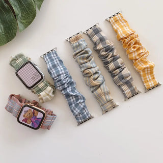 Checkered Shirred Scrunchie Smartwatch 38mm 40mm 41mm Strap