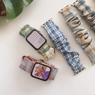 Checkered Shirred Scrunchie Smartwatch 38mm 40mm 41mm Strap