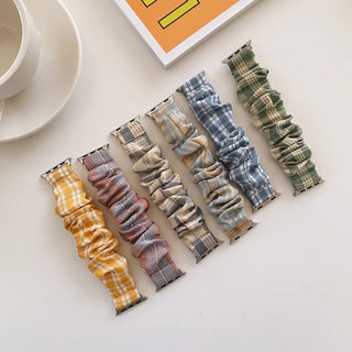 Checkered Shirred Scrunchie Smartwatch 38mm 40mm 41mm Strap