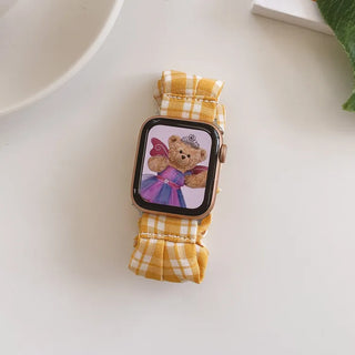 Checkered Shirred Scrunchie Smartwatch 38mm 40mm 41mm Strap